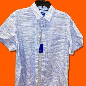Blue and white cotton button down